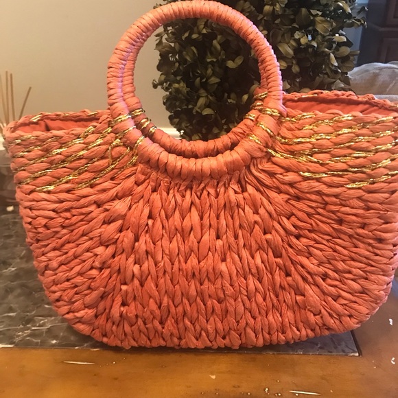 Kaari Blue straw bag NWOT blush color - Picture 1 of 4